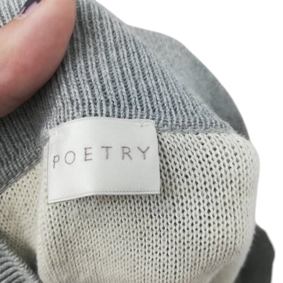 Poetry Gray Double Knit Cardigan Sweater Size 18 Knit Lagenlook Long Sleeve - Picture 11 of 11